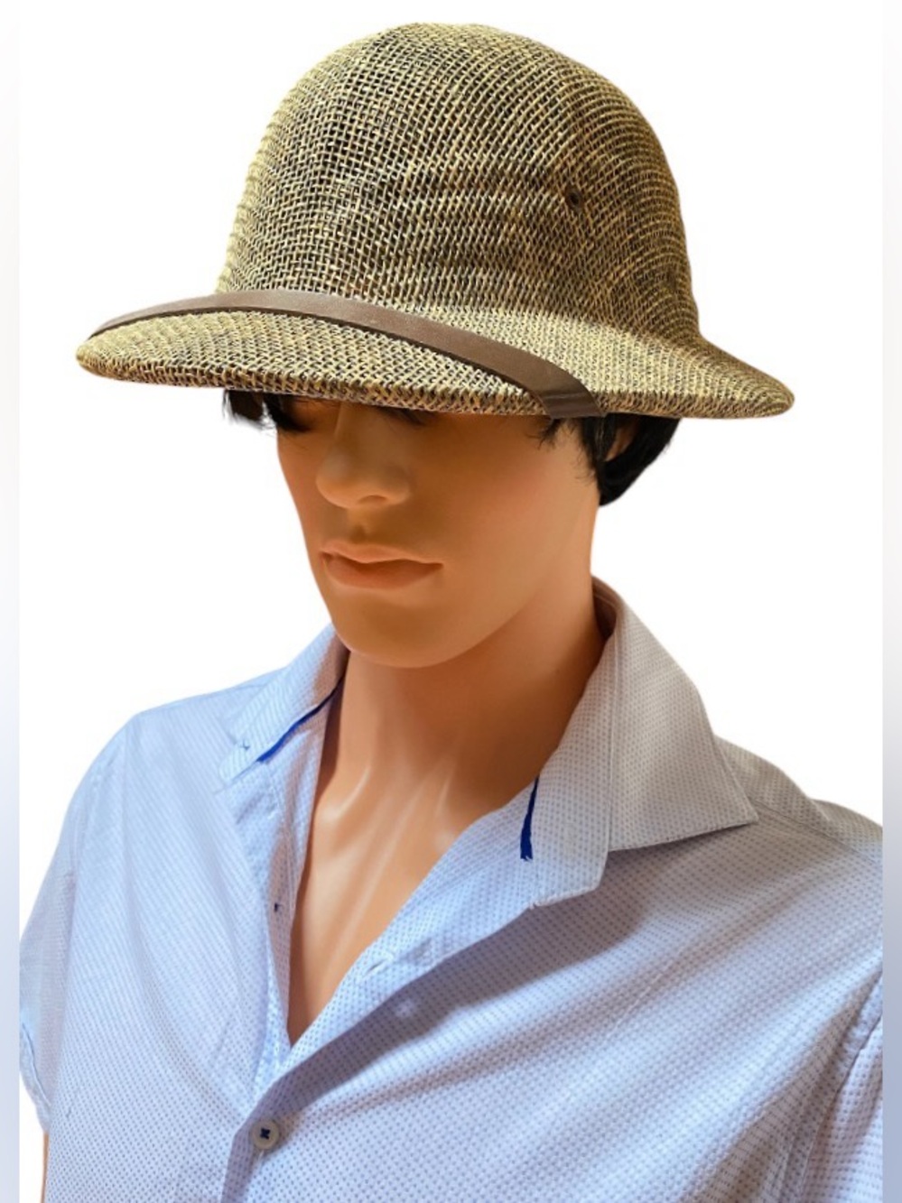 Tropical Ventures Palm Beach Florida Woven Straw Pith Safari hat/helmet - Picture 7 of 9